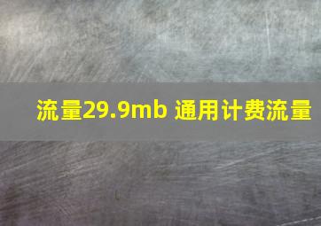 流量29.9mb 通用计费流量